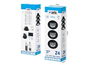 Spot encastré Z4 led orientable, CCT dimmable, 560 lumens rond noir ARIC