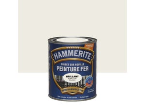 Peinture exterieure fer HAMMERITE blanc pur brillant RAL 9010 0.75l