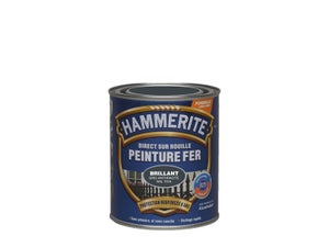 Peinture exterieure fer HAMMERITE gris anthracite brillant RAL 7016 0.75l