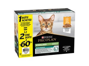 Patee chat sterilise proplan nutrisavour poulet sauce 10x85g 1+1-60%