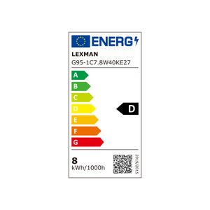 Ampoule led à filament globe 95 mm E27 75 W blanc neutre, LEXMAN