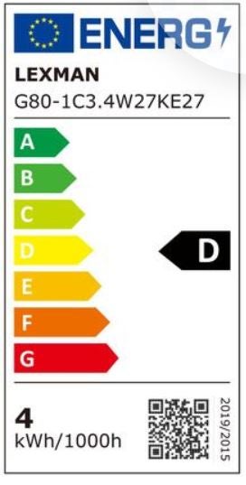 Ampoule led à filament, globe 80mm, E27, 470lm = 40W, blanc chaud, LEXMAN