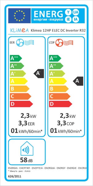 Climatiseur fixe monobloc KLIMEA 12HP 3.1 kW + ELEC 1.8 kW