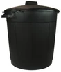 Poubelle de jardin avec couvercle verrouillable, 80 litres, noir