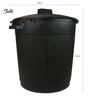 Poubelle de jardin avec couvercle verrouillable, 80 litres, noir