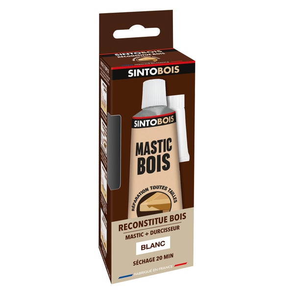 Pâte à bois Sintobois angles & gros trous SINTO blanc 66 g 