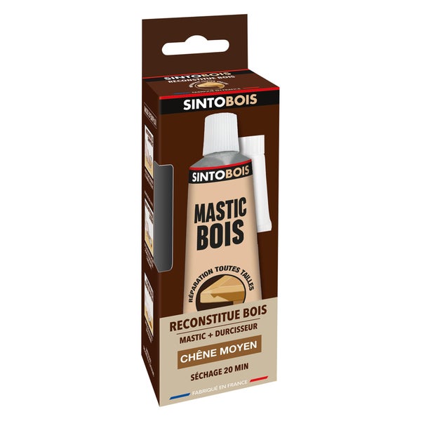 Pâte à bois Sintobois angles & gros trous SINTO chêne moyen 66 g