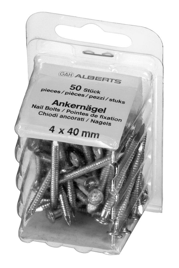 Lot de 50 pointes galvanisées, GAH ALBERTS, 4 x 40 Mmm