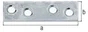 Platine multitrous bichromaté, GAH ALBERTS, 50 x 14 mm