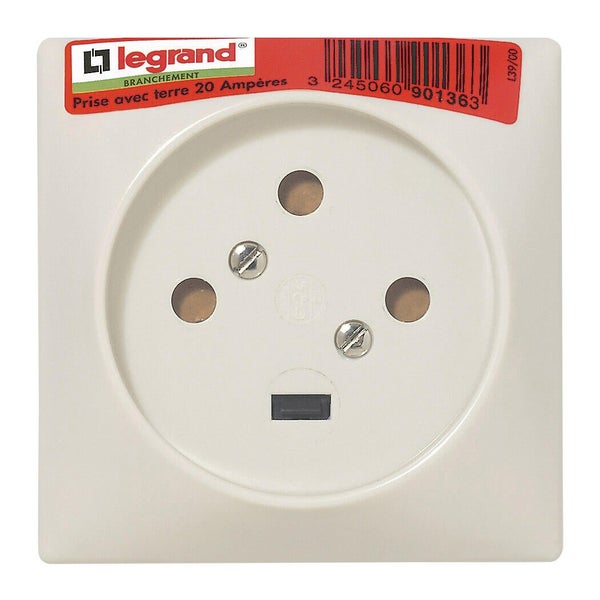 Socle 3P+T 20A, Legrand, Blanc
