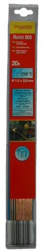 Lot de 20 brasures en acier / cuivre diam. 1.5 333 mm Rolot 605, ROTHENBERGER