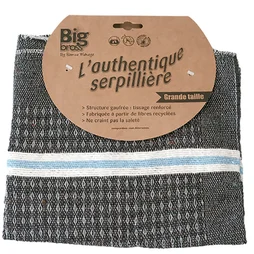 Serpillière gauffrée 50 x 100 cm grise fibres recyclées BIGBROSS