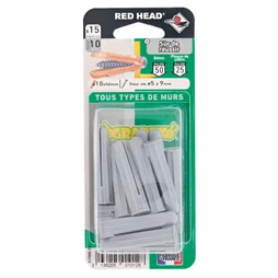 Lot de 15 chevilles à expansion grapex, RED HEAD, diam. 10 x L.50 mm
