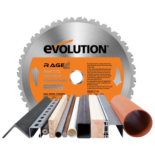 Lame coupe multi-usages pour scie sur table, EVOLUTION, diam.255 mm