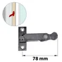 Arrêt pour persienne fermeture vers la droite en acier zingué, H.62 x P.12 mm 
