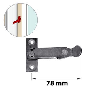 Arrêt pour persienne fermeture vers la droite en acier zingué, H.62 x P.12 mm 