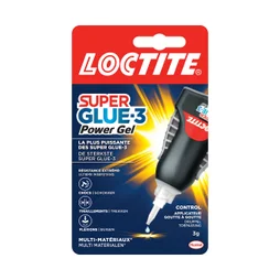 Colle de réparation Cyanoacrylate Super glue 3 power flex gel LOCTITE, 3g transp