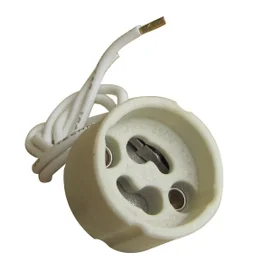 Douille Gu10 / Gz10 en plastique, TIBELEC, blanc 100 W