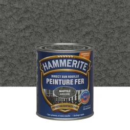 Peinture fer extérieur direct sur rouille, HAMMERITE, 0.75 L gris ardoise martelé