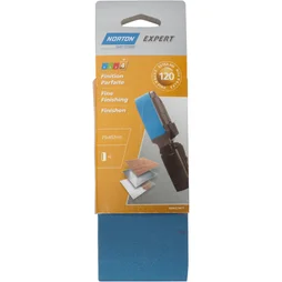 Lot de 2 bandes abrasives NORTON, 75 x 457 mm, grains 120