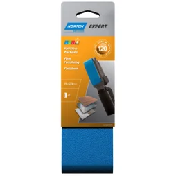 Lot de 2 bandes abrasives NORTON, 75 x 533 mm, grains 120