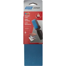 Lot de 2 bandes abrasives, NORTON, 75 x 533 mm, grains 80