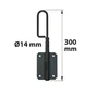 Verrou baïonnette en acier prépeint, H.300 x L.60 x P.20 mm