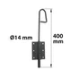 Verrou baïonnette en acier prépeint, H.400 x L.60 x P.20 mm