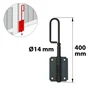 Verrou baïonnette en acier prépeint, H.400 x L.60 x P.20 mm