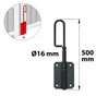 Verrou baïonnette en acier prépeint, H.500 x L.60 x P.20 mm