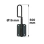 Verrou baïonnette en acier prépeint, H.500 x L.60 x P.20 mm