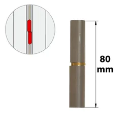 Paumelle sans lame en acier brut, H.80 x L.18 x P.14 mm