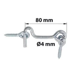 Crochet contrevent et piton zingué blanc D.4mm x L.80mm AFBAT