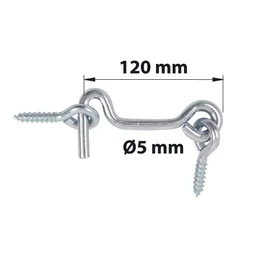 Crochet fil avec piton zingué, AFBAT, diam. 5 x L.120 mm blanc
