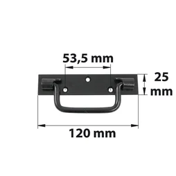 Poignée Sur Platine À Bout Carré L 120 Acier Noir Pré-Peint