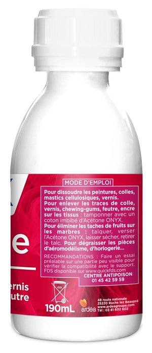 Acétone flacon 190 ml, ONYX