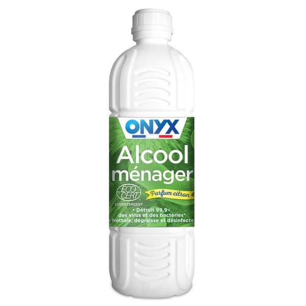 Alcool ménager 70° liquide, ONYX, 1L parfum citron