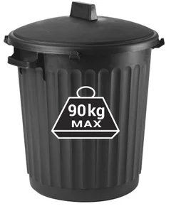 Poubelle de rue EDA 80 l avec couvercle, noir