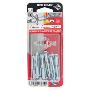 Lot De 10 Chevilles Et Vis À Expansion Klix Red Head, Diam.4 X L.46 Mm