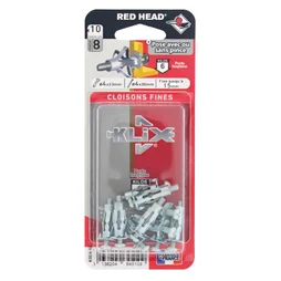 Lot de 10 chevilles et vis à expansion Klix KXC410, RED HEAD, diam.8 x L.23 mm
