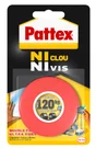 Adhésif double face, ni clous ni vis surfaces lisses, PATTEX, L.1.5 m x l.19 mm