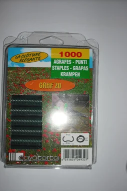 Lot de 1000 agrafes vertes pour clôture, 20 mm