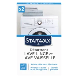 Lot de 2 nettoyant détartrant lave-linge et lave-vaisselle, STARWAX, 75 g