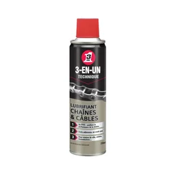 Lubrifiant Chaîne Et Câble En Aérosol, 250 Ml 3-En-Un Technique