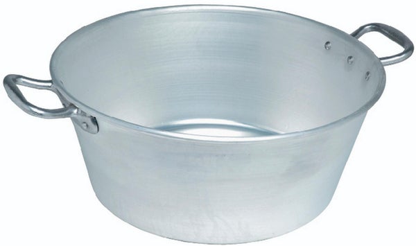 "Bassine à gras lourde pro type ""landaise"" aluminium diam. 50 32l Ep. 3,5mm"