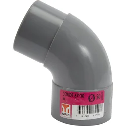 Coude 67°30 En Pvc À Coller, Femelle / Mâle, D.50