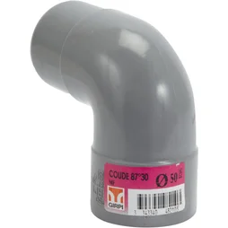 Coude mâle / femelle 87° en pvc, GIRPI, diam. 50 mm