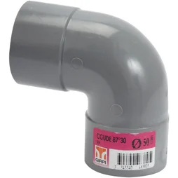 Coude femelle / femelle 87° en pvc, GIRPI, diam. 50 mm