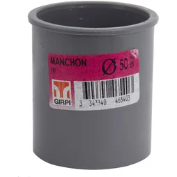 Manchon en pvc à coller femelle / femelle, diam. 50