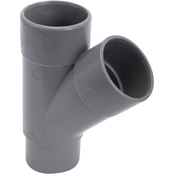 Culotte De Branchement 45° En Pvc À Coller, Femelle / Mâle, D.40